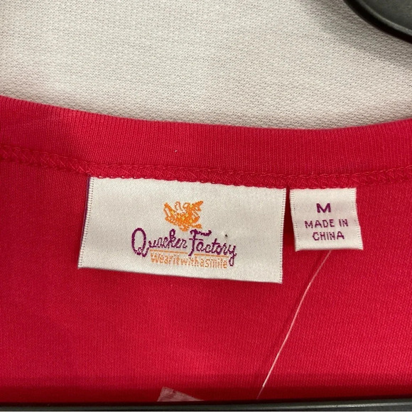 Quacker Factory Red Sequins Evening Layered Stretch Pullover Top Medium - Picture 2 of 9